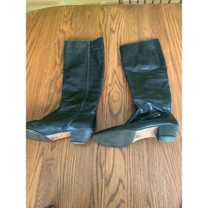 BLACK VERO CUOLO BOOTS LEATHER SIZE 9 Made in Italy